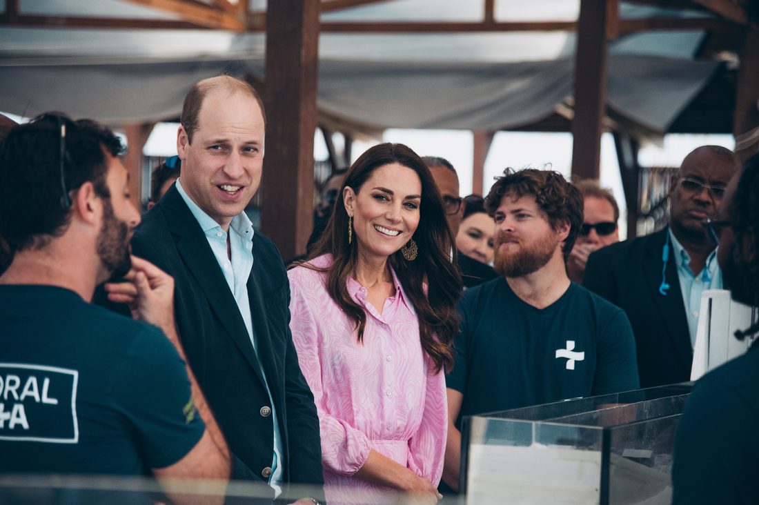 The Prince and Princess of Wales with the Coral Vita team